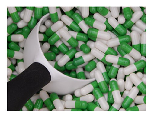 Empty Gelatin Capsules Size 0, 1000 count, color: green/white