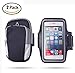 NVTED 2 PCS Sport Armband, Armband and Arm Pocket, Water Resistant Running Armband Arm Pag Multifunctional Pockets, for All 3.5~5.8” Smartphone (Black)