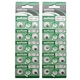 SUNCOM 2 Packs AG0 Alkaline 1.5V Button Cell Battery Single Use LR512 LR63 SR521SW 379 D379 618 Watch Toys Remotes Cameras