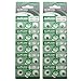 SUNCOM 2 Packs AG0 Alkaline 1.5V Button Cell Battery Single Use LR512 LR63 SR521SW 379 D379 618 Watch Toys Remotes Cameras
