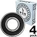 PGN (4 Pack) 6001-2RS Bearing - Lubricated Chrome Steel Sealed Ball Bearing - 12x28x8mm Bearings with Rubber Seal & High RPM Support