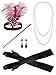 Zivyes 1920s accessories Feather Headband Earrings Pearl Necklace Gloves Cigarette Holder