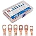 40pcs UL Listed Copper Wire Lugs, 6 Types Heavy Duty Wire Lugs Battery Cable Closed Ends Bare Copper Eyelets Tubular Ring Terminal Connectors Assortment Kit