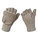 LETHMIK Wool Knitted Gloves Unisex Fingerless Texting Mittens with Mitten Cover