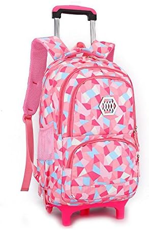 YUB New School Bag Girls’ Backpack Wheeled Schoolbag Rolling Backpacks Waterproof