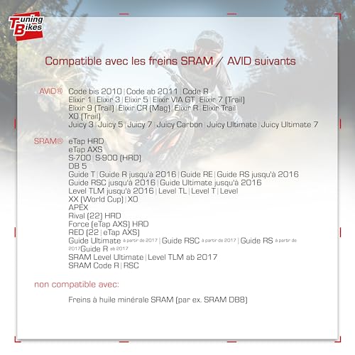 TB Bleeding Kit for SRAM/AVID Disc Brakes (Bleeding Edge Included) - Complete Kit Including DOT 5.1 Brake Fluid, Bleed Block for Brakes Such as Avid Elixir SRAM Code etc.