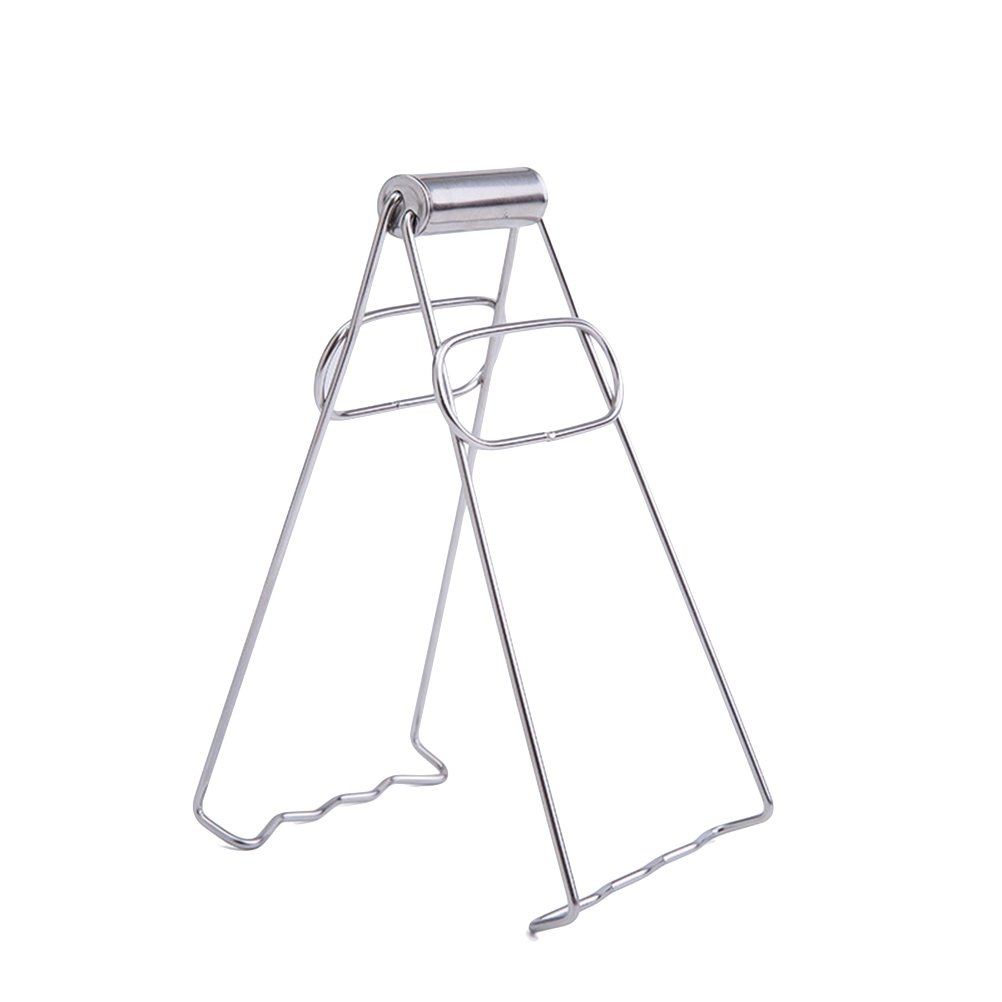 HEMOTON Stainless Steel Kitchen Plate Gripper Hot Dish Clamp Tongs Hot Dish Lifter Foldable Bowl Clip Kitchen Tools
