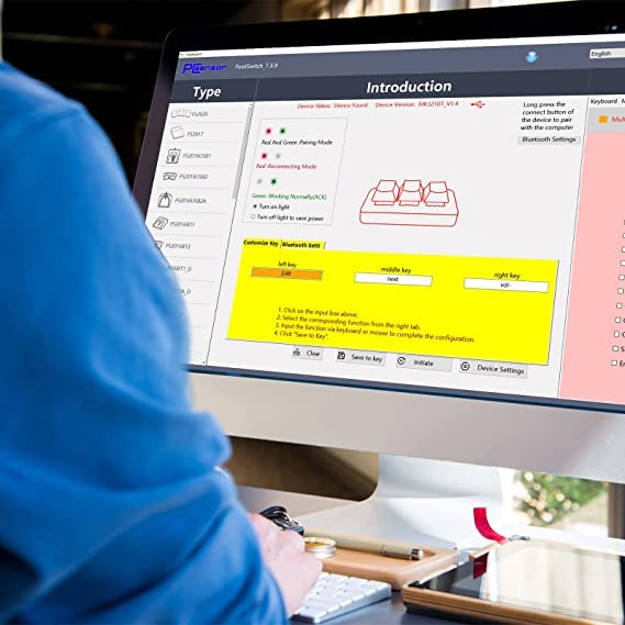 PCsensor 3 Key Mini Keypad Wireless USB 2 in 1 Mechanical Gaming Macro Keyboard Customized Programmable OSU Keypad with RGB Led for PC Gaming OSU Office Work HID