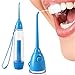 Auch Portable Oral Irrigator, Manual Water Flosser, Dental Care Water Jet Tooth SPA Teeth Pick Cleaner - Blue