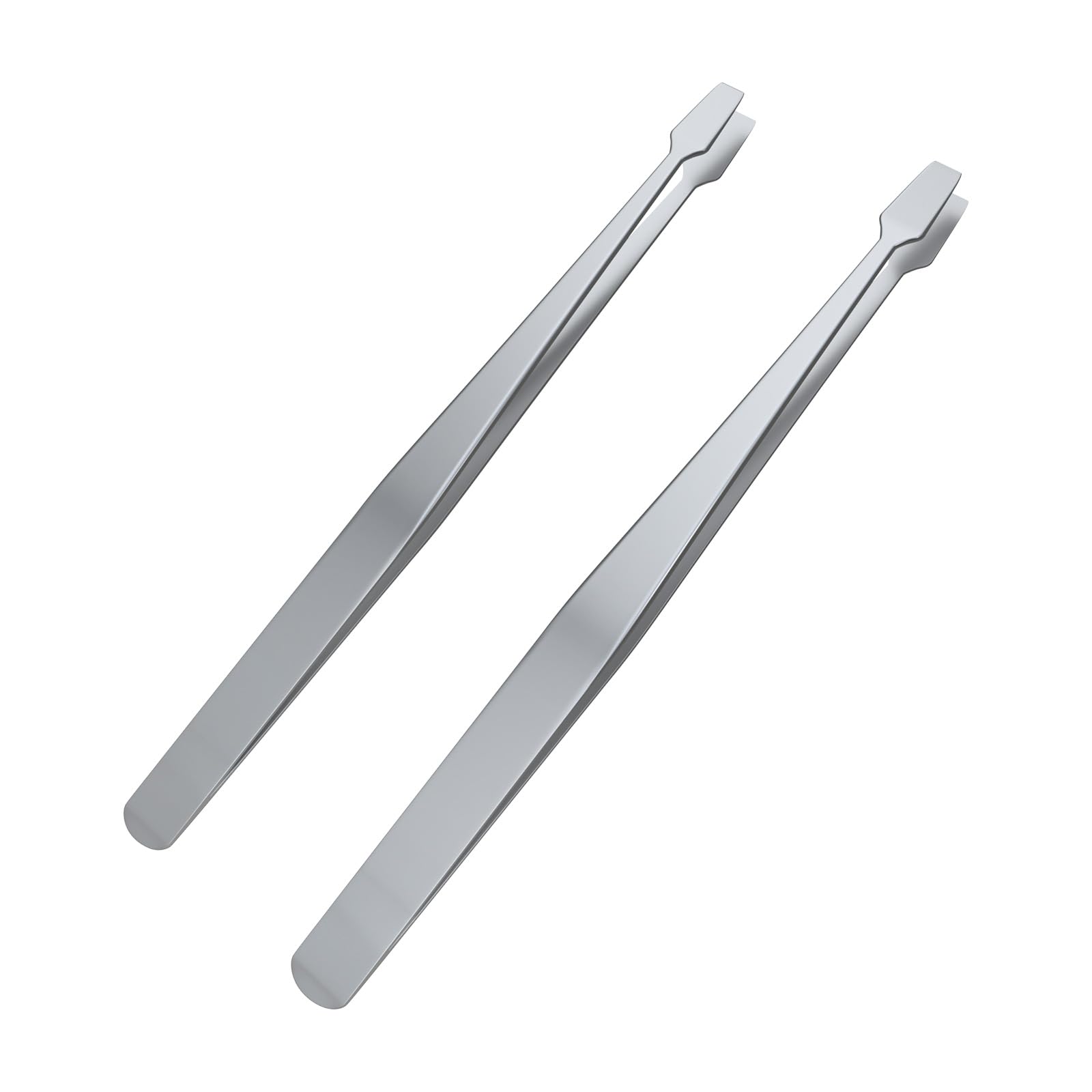 MMOBIEL 2 Pcs Stainless Steel Stamp Tweezers Tongs Flat Wide Tip Precision Philately Tweezers for Stamps, Documents, Photo Development, etc.
