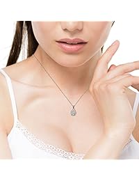 Cate & Chloe Isabel Queen oro blanco de 18 K Halo collar de colgante en forma de lágrima   plata Halo collar w circonitas de corte redondo solitario diamond cluster   aniversario de boda joyas   MSRP    150