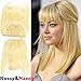Voloria #613 Blonde Color Brazilian Human Hair Clip-in Hair Bang Full Fringe Short Straight Hair Extension for women 6-8inch