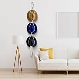 LAOJU Macrame Hat Rack Wall Holder Boho Wide Brim Cap Hanger Organizer Beige view 7