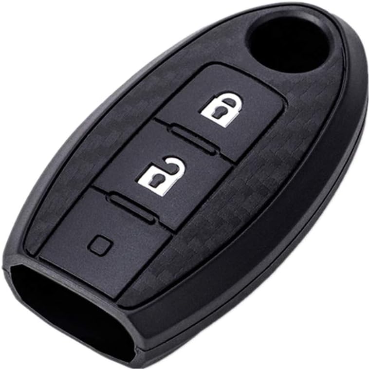Happyit Car Key Case Cover Carbon Fiber Pattern Soft Silicone for Nissan Teana X-Trail Qashqai Livina Sylphy Tiida Sunny March Murano Geniss Juke Almera Kicks Pathfinder Note Infiniti