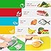 Extra Thick Flexible Plastic Kitchen Cutting Board Mats Set, Set of 4 Colored Mats With Food Icons & Easy-Grip Handles, BPA-Free, Non-Porous, Dishwasher Safe By Olivivi
