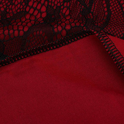 Plus Size Dress, AgrinTol Plus Size Women Sleeveless Lace Long Evening Party Prom Gown Formal Dress (3XL, Red)