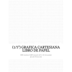 (1/5") Grafica Cartesiana Libro de Papel: 200 paginas (100 hojas), 8,5 x 11 pulgadas (Spanish Edition)