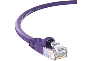 InstallerParts (10 Pack Ethernet Cable CAT5E Cable UTP Booted 0.5 FT - Purple - Professional Series - 1Gigabit/Sec Network/In