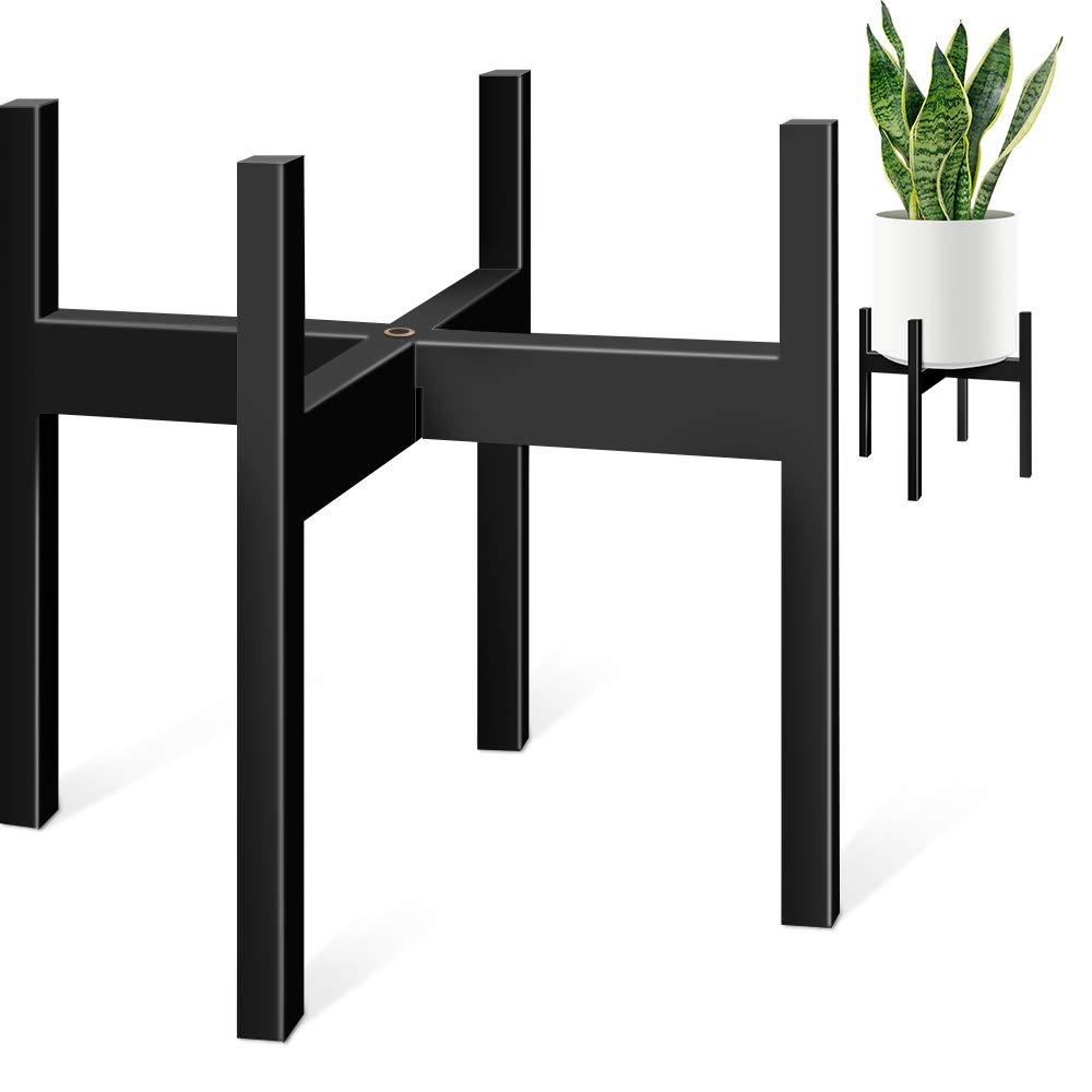 ZMTECH Plant Stand, Mid Century Metal Plant Holder (Pot Not Included) Corner Indoor Outdoor Tall Black Flower Pot Holder, Fits 20.5cm Pot โ image 1