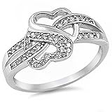 Cz Infinity Heart .925 Sterling Silver Ring Sizes 4-12