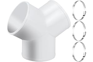 Enenes Duct Splitter, 6 Inch 3 Way Duct Connector for Exhaust Fan Dryer Vent Hose Come with 3 PCS Hose Clamps (6 Inch)
