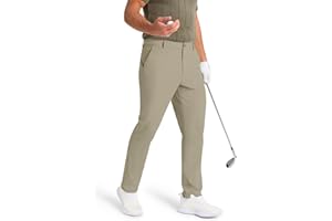 SNOWTEN Mens Classic Fit Golf Pants Stretch Work Dress Pants 30''/32''/34'' Lightweight Casual Pants with Pockets