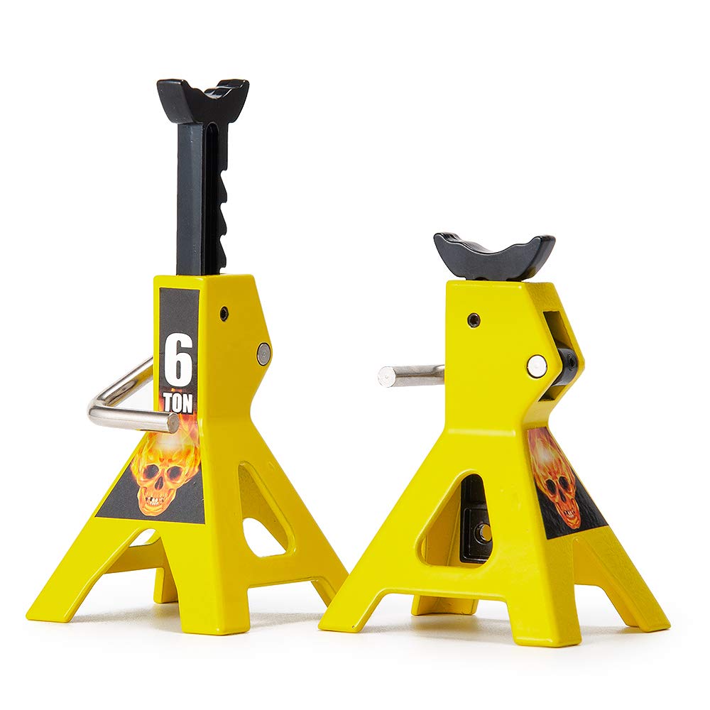RC-Hub 2Pcs 102 * 74mm Metal Jack Stands for 1/10 Axial Wraith SCX10 TRX4 D90 CC01 RC Crawler Accessories Yellow Toy RC Model Jack Stand