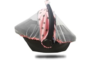 DODO NICI Mosquito Net for Baby Car Seats –Car seat net for Newborn Carrier-Breathable mesh net for Infant Car Seats, Carrier, Elastic Edge, Kick Proof, Polka dot, White, Patent Design