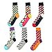 Zmart Men's Casual Cotton Dots Argyle Colorful Dress Crew Socks