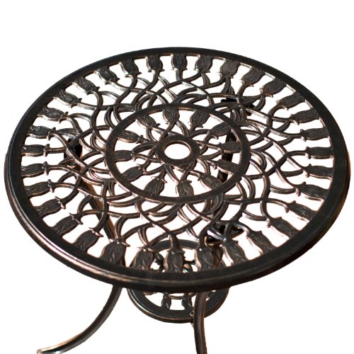Best Selling Nassau Cast Aluminum Outdoor Bistro Furniture Set, Brown