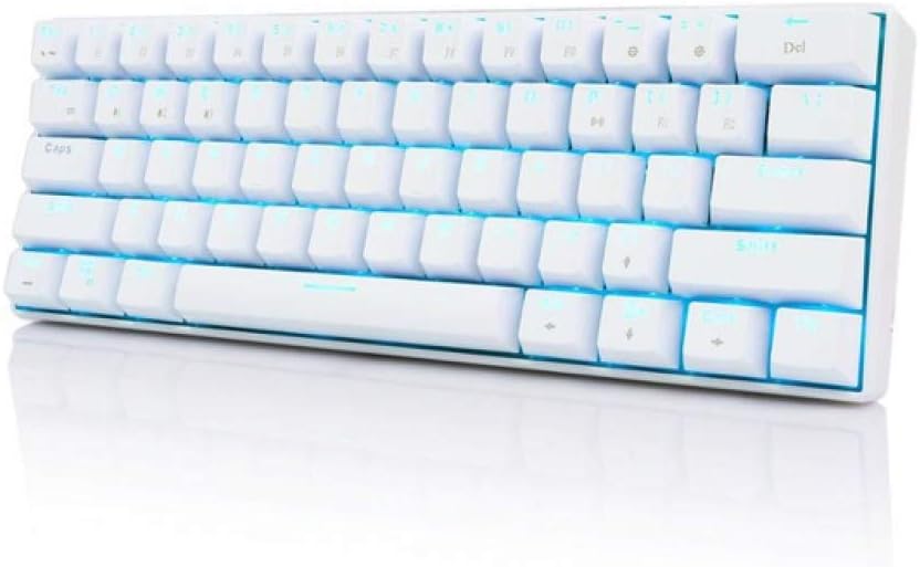 Losreczx Mechanical Gaming Keyboard Portable 60% Keyboard 61-Key RGB Single Backlight