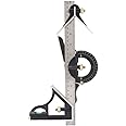 Fafeicy Stainless Steel T Ruler Adjustable Sliding Combination Ruler & Protractor Level Measure Measuring Tool 4-Piece 4R Combination