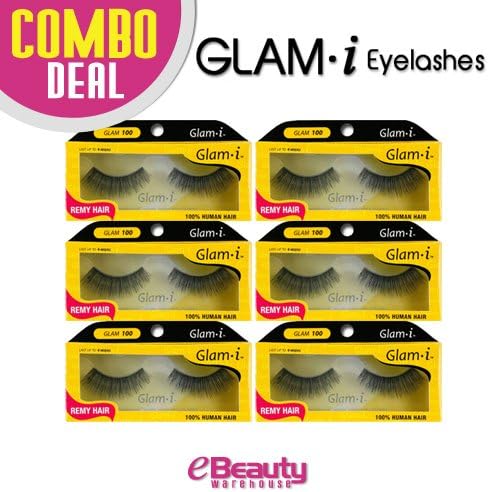 Glam i Remy Hair 100% Human Hair Eyelashes (Pack of 6)- Glam 100