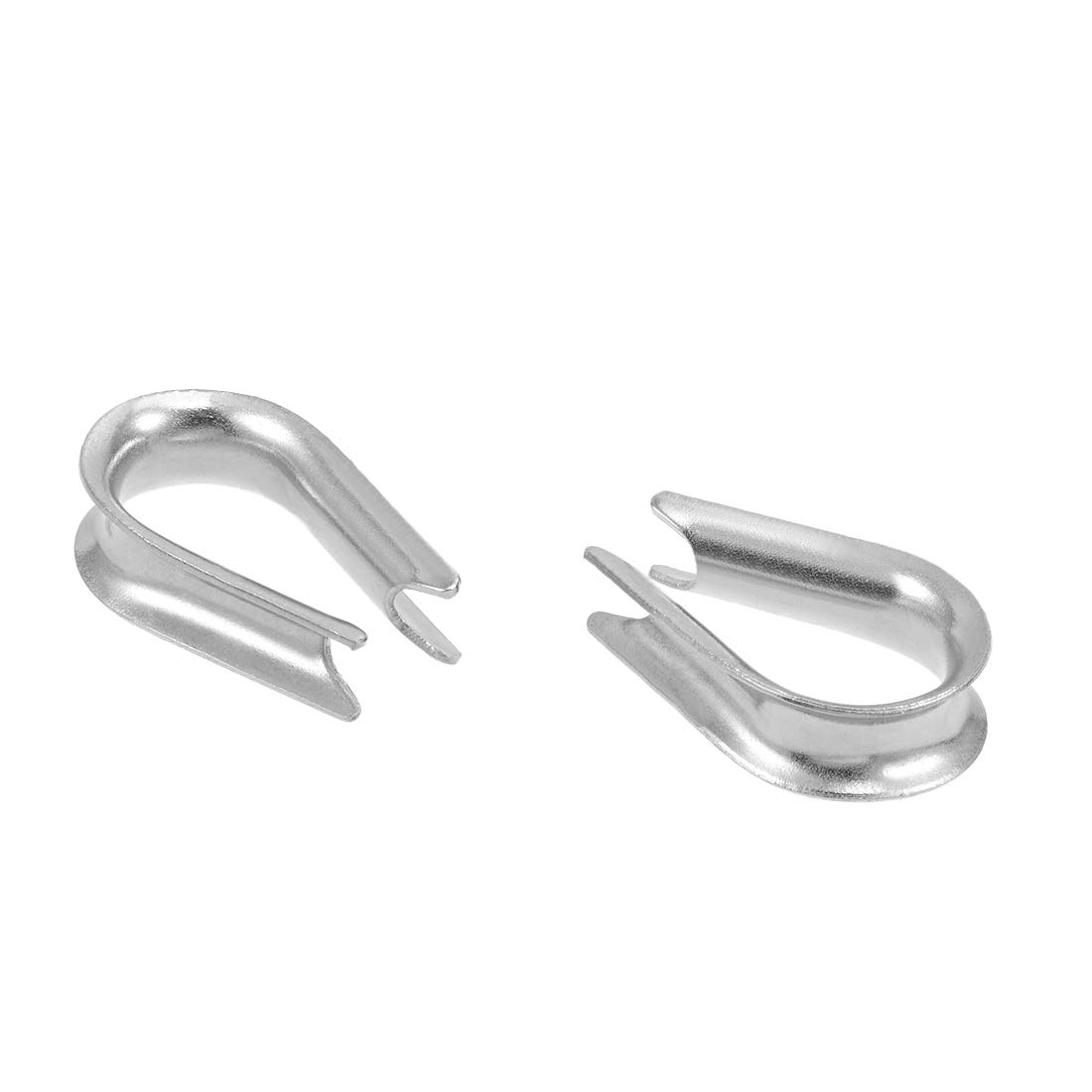 sourcing map 10Pcs M5 Stainless Steel 5/32"-3/16" Wire Rope Cable Thimbles Rigging