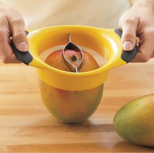 Mango Slicer/Cutter / Pitter with Stainless Steel Blade and Easy Grip Handles PLUS Stainless Steel Apple Corer (Set of 2 Items) - Thumbnail 4