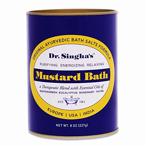 Dr. Singha's Mustard Bath, Therapeutic Bath Salts, 8 Ounce - Relaxing Bath Salts with Essential Oils For Sore Muscles