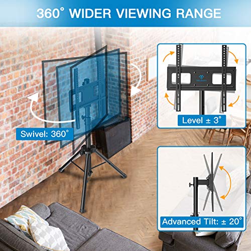 PERLESMITH TV Tripod StandPortable TV Stand for 2360 Inch LED LCD OLED Flat Screen TVsHeight