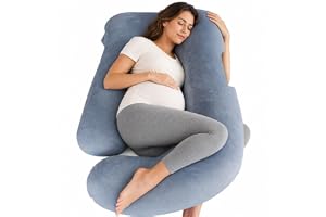 MOON PARK Pregnancy Pillows for Sleeping - 57 Inch U Shaped Full Body Maternity Pillow with Removable Cover - Support for Back, Legs, Belly, Hips - Pregnancy Pillow for Women - Grey