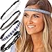Hipsy Women's Adjustable No Slip Cute Fashion Headbands Braided Hairband Packs (5pk Braided & Hippie Headband Multi Pack)