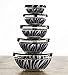 Imperial Home All Purpose Glass Lunch Bowl/Food Storage 10 Piece Set - Glass Bowl Set with Lids (Zebra Stripes)