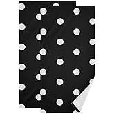 Giwawa Black and White Hand Towel - Vintage Black White Polka Dot Bathroom Hand Towels Modern Simple Face Towels Absorbent Fingertip Towels for Kitchen Gym 14 x 28 Inch, Set of 2