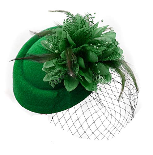 CaprilitePillbox Fascinator Hat for Women Weddings Bird Cage Veil Clip