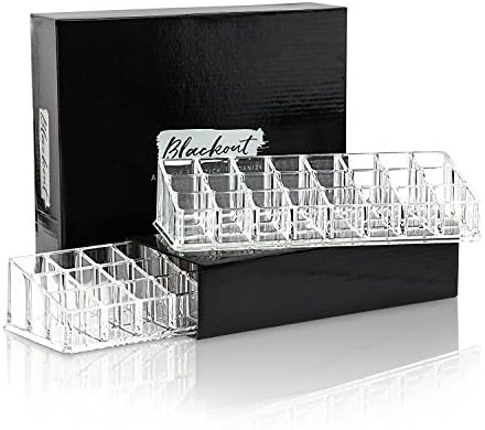 Makeup and Lipstick Organizer Set. 2 for 1 Bonus Pack. Our Holders Are Crystal Clear and Unbreakable
