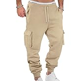 QOSOQ Men's Casual Sweatpants Pants Workout Joggers Stretch Sweat Pants Lounge Athletic Pants Drawstring Pants with Pockets