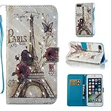 iPhone 7 Plus Case,iPhone 8 Plus Case,Durable Kickstand Wallet Case with Inner Silicone Bumper Cover Full Protective Flip Folio Shell Cover with Credit Card Holder for Apple iPhone 7 Plus-Tower