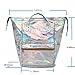 CYBERNOVA fashion laser PU leather backpack holographic rucksack bling glitter casual daypack, laptop bag, shoulder school bookbag handbag (silver)