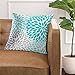 Emvency Throw Pillow Cover Teal White Turquoise Blue Gray Dahlia Mod Baby Decorative Pillow Case Home Decor Square 20 x 20 Inch Pillowcase