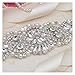 yanstar Ivory Sash Crystal Applique Wedding Bridal Belts In Silver With Pearls Beaded On Wedding Prom Dress-7.7In*2In