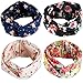 Headbands for Women Girls - Angel Kiss 4 Pack Multi-Style Boho Floal Style Criss Cross Head Wrap Hair Band - Perfect for Yoga or Fashion, Workout or Travel