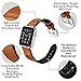 Sweatproof Hybrid Leather Sports Watch Band Vintage Replacement Bands for Apple Watch iwatch Series 4 3 2 1 Dark Brown Replacement Straps with Sliver Stainless Steel Buckle Clasp (42mm, Brown)